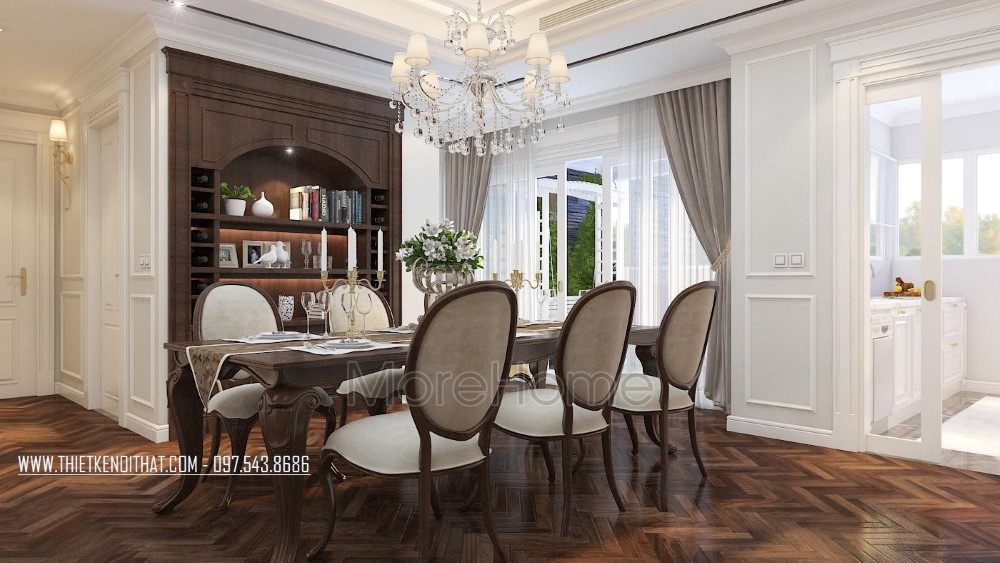 Bàn ăn đẹp chung cư Hei Tower